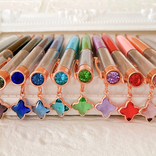 大人気 ハーバリウムボールペン チャーム付き 12色 トップジュエル