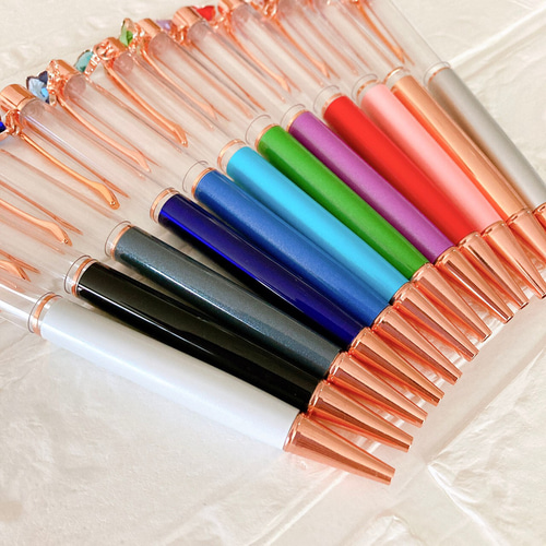 大人気 ハーバリウムボールペン チャーム付き 12色 トップジュエル