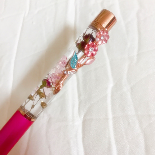 世界最小のバラ 愛され ハーバリウムボールペン ミニローズ ギフト 名