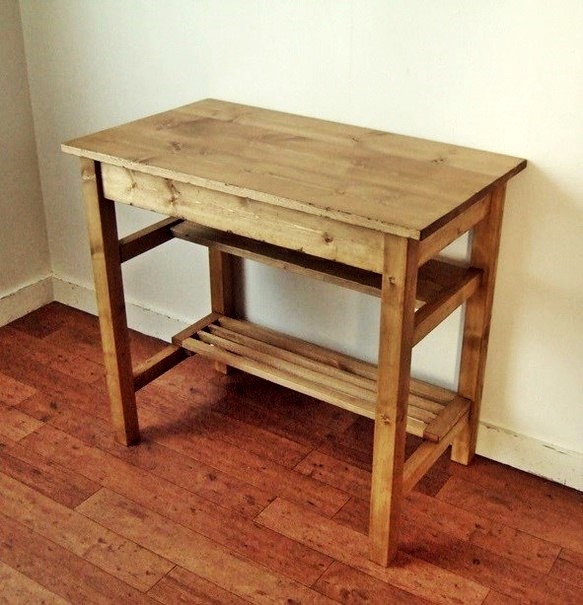 アンティーク風 作業台デスク　（ナチュラル） 1枚目の画像