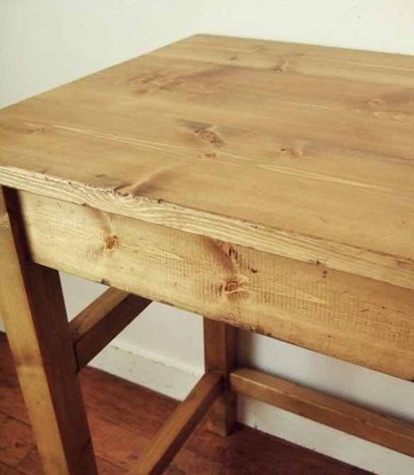 アンティーク風 作業台デスク　（ナチュラル） 2枚目の画像