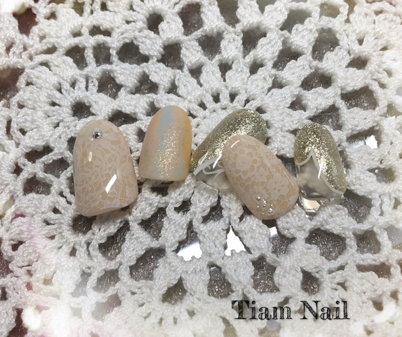 上品なレースネイルチップ ♡Tiam nail♡ 2枚目の画像