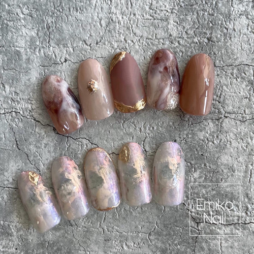 NO29】もやもやが可愛いカフェラテカフェオレ大人ブラウンニュアンス