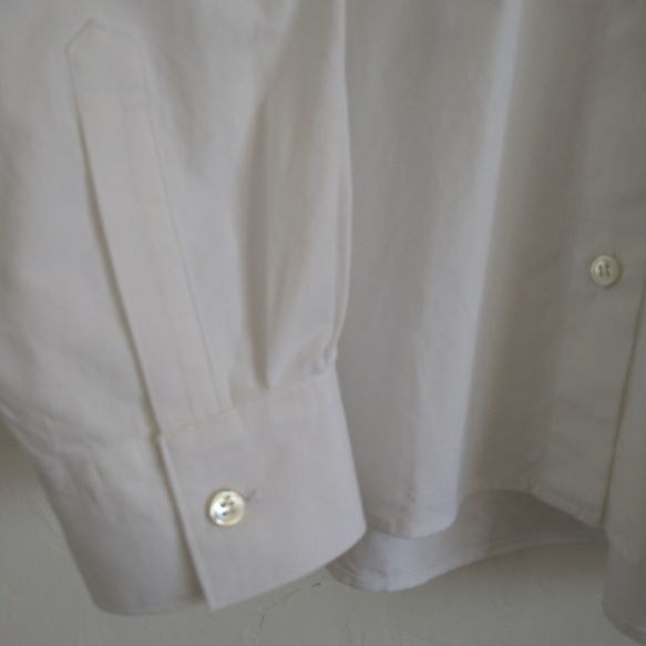 天然素材のシャツ、ブラウス/クレマチスのシンプルシャツ/白刺繍 7枚目の画像