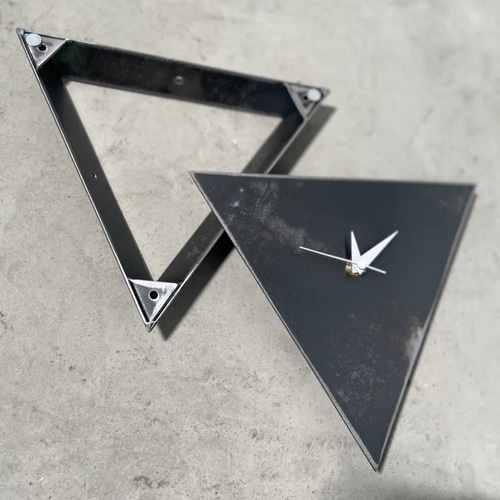 角の極み 掛け時計 時計 インテリア 角 アート時計 アイアン家具  