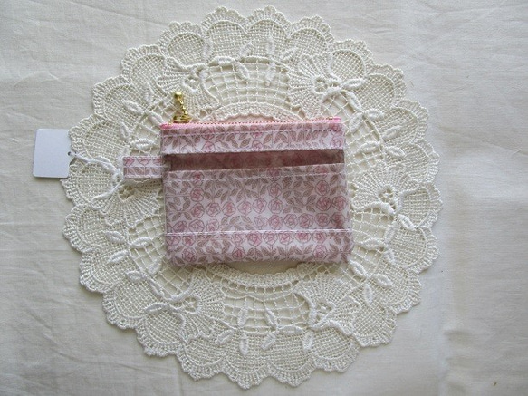 帶隔板 xxs-3（卡片大小）Liberty Lami Clear Pouch Sleeping Rose 第2張的照片