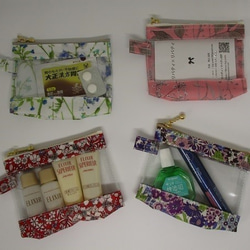 帶隔板 xxs-3（卡片大小）Liberty Lami Clear Pouch Sleeping Rose 第6張的照片