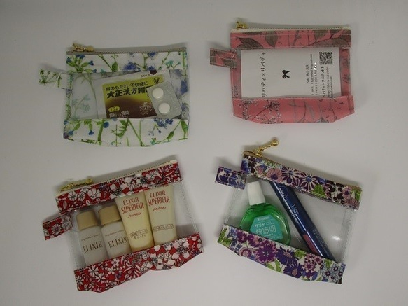 帶隔板 xxs-3（卡片大小）Liberty Lami Clear Pouch Sleeping Rose 第6張的照片