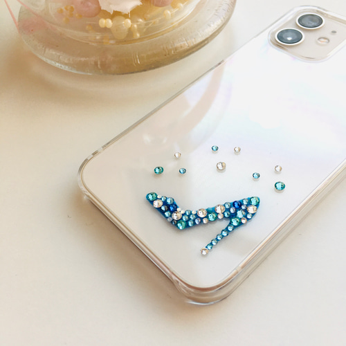 【スワロフスキー】クリスタル iPhone13 iPhone14ケース ブルー スワロフスキー】クリスタル iPhone13 iPhone14ケース Blue iPhone