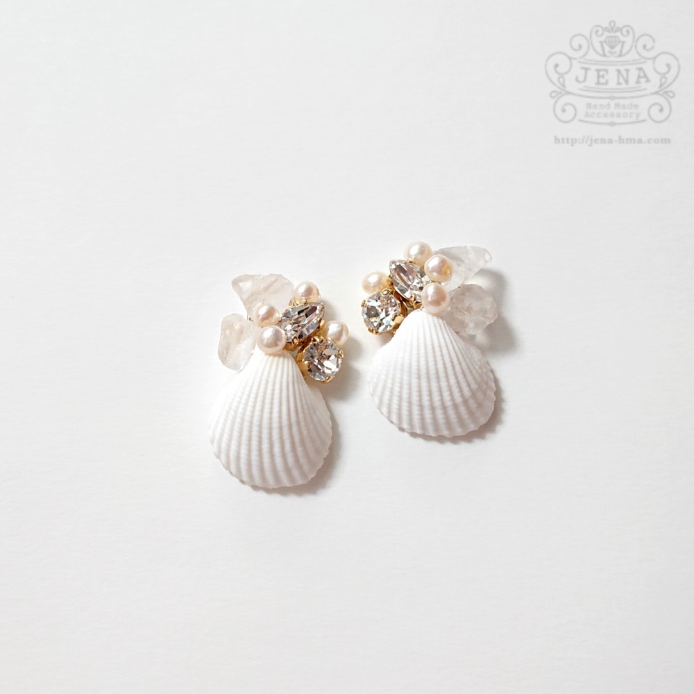 SUMMER DRESS SHELL イヤリング＆ピアス【BEACH WEDDING GOLD】
