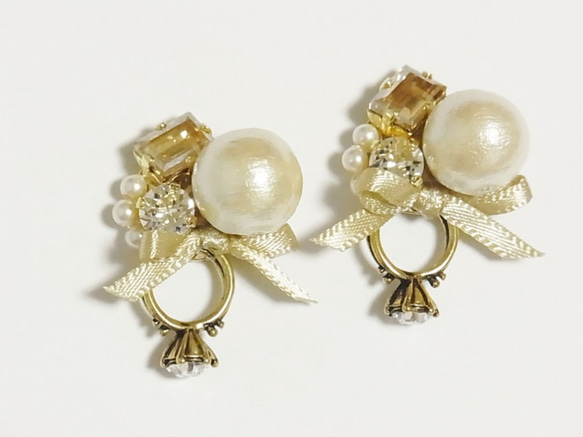 Pierced earrings of ring 【ゴールデンシャドウ　ピアスバージョン】 2枚目の画像