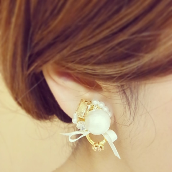 Pierced earrings of ring 【ゴールデンシャドウ　ピアスバージョン】 4枚目の画像