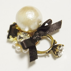 Pierced earrings of ring 【スモーキークォーツ　ピアスバージョン】 3枚目の画像