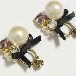 ♡Anniversary送料無料♡　Pierced earrings of ring 【ライトアメジスト　ピアス】 1枚目の画像