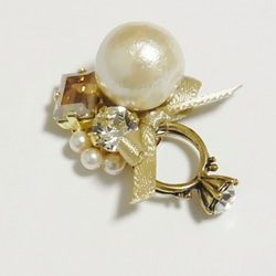 ♡Anniversary送料無料♡　earrings of ring 【ゴールデンシャドウ】 3枚目の画像