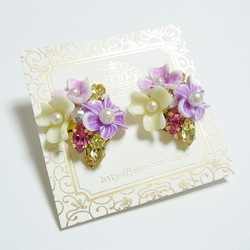 ♡NEW♡ 3Colors Flower Bijou 　イヤリング／ピアス 3枚目の画像