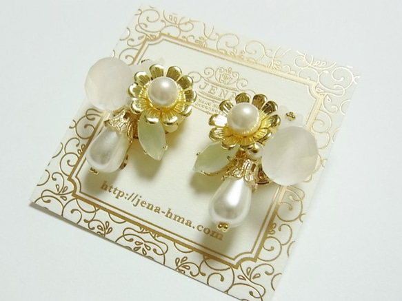 ♡NEW♡ Antique Motif (Frost Glass)　イヤリング／ピアス 1枚目の画像