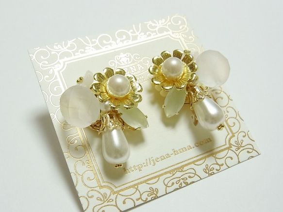 ♡NEW♡ Antique Motif (Frost Glass)　イヤリング／ピアス 3枚目の画像