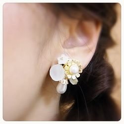 ♡NEW♡ Antique Motif (Frost Glass)　イヤリング／ピアス 4枚目の画像