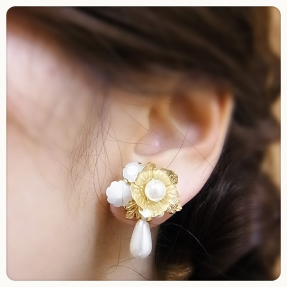 ♡NEW♡ Antique Motif (Vintage Swarovski)　イヤリング／ピアス 4枚目の画像