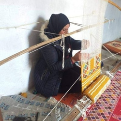 キリム80x50規格 ウール　手織り　チュニジア直送　ラグ・マット　ガゼル80 4枚目の画像