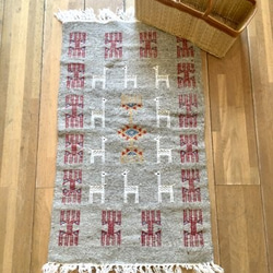 キリム80x50規格 ウール　手織り　チュニジア直送　ラグ・マット　ガゼル102 5枚目の画像