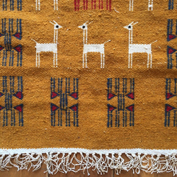 キリム80x50規格 ウール　手織り　チュニジア直送　ラグ・マット　ガゼル102 4枚目の画像