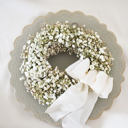 花の雲】かすみ草たっぷりのナチュラルリース/もこもこ Creema限定