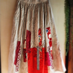 ★「ポテチ様ご予約品」★SAYOCAFE晴れの日スカート(赤) 4枚目の画像