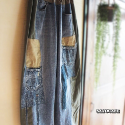 sold/SAYOCAFE＋R/リメイク、パッチワークデニムもんぺさん 