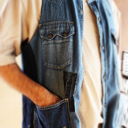 SAYOCAFE＋R/かっこいいリメイクデニムベスト(男女兼用) ベスト