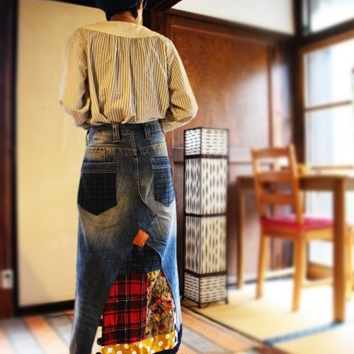 SAYOCAFE＋R/リメイクデニム個性的スカート② ロングスカート（マキシ