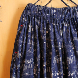 北欧チックなプリントのギャザースカート 5枚目の画像