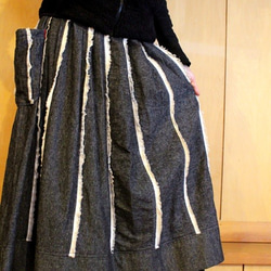 ハーフリネンデザインパッチスカート 4枚目の画像