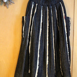 ハーフリネンデザインパッチスカート 5枚目の画像