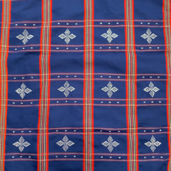 ベトナム中部少数民族の手織り布（青） 伝統工芸 1枚目の画像