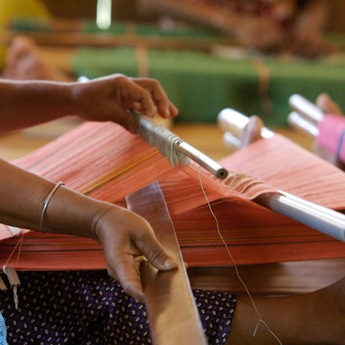 ベトナム中部少数民族の手織り布（青） 伝統工芸 生地 ETHNIC ARTS