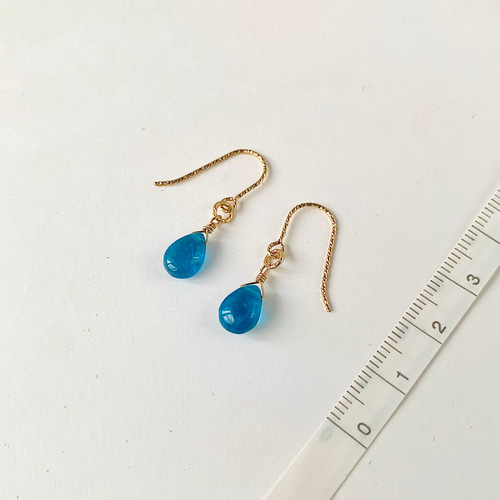 ＊14kgf＊希少アフガナイトとブルーダイヤのピアスNo717 14kgf＊希少アフガナイトとブルーダイヤのピアスNo717 雫ピアス