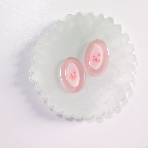 ear drop / oval flower(pink) 2枚目の画像