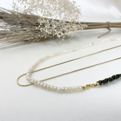 期間限定sale】 862 ビーズネックレス 淡水パール ファルファーレ