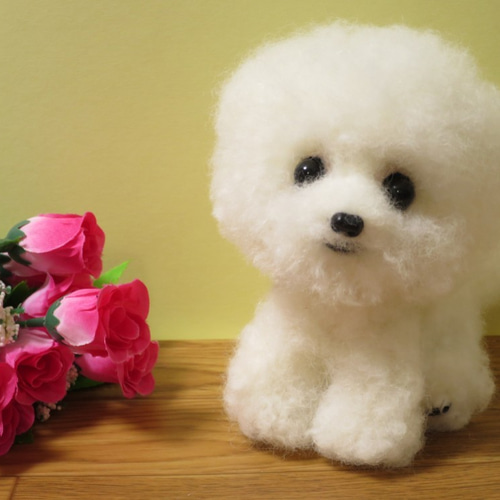 羊毛フェルト　ビションフリーゼ 羊毛フェルトで簡単】あなたのペットも立体に！ビション・フリーゼの