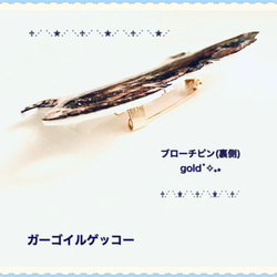 ⭐️ガゴちゃん❤︎ ガーゴイルゲッコー・ブローチ・:*+.  gold ⋰ ୨୧ᵕ̤ᴗᵕ̤) .+.*˚‧ 2枚目の画像