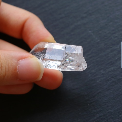 【気まぐれセール中】クウォーツinクウォーツ　リング　虹入り　貫入水晶 クウォーツinクウォーツリング虹入り貫入水晶