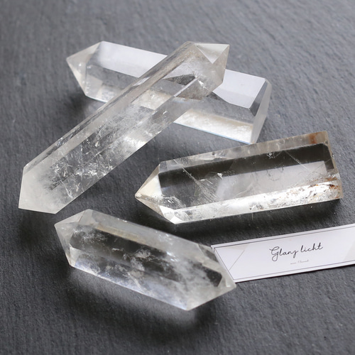 水晶ポイント ダブルポイント 両剣水晶 水晶 六角柱 天然石 glanz