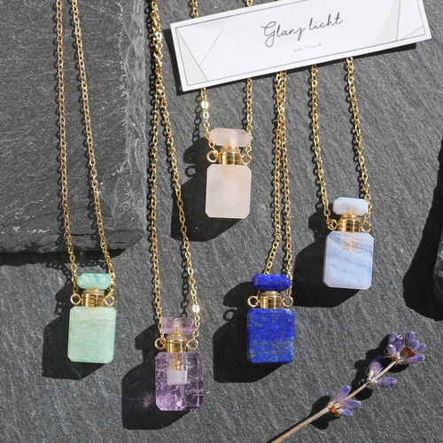 本物の天然石「香水瓶ネックレス」 アメジスト ネックレス・ペンダント