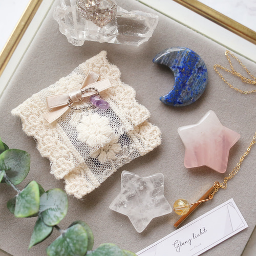 ラピスラズリのお月様 ムーン 天然石 穴なし 天然石 glanz licht