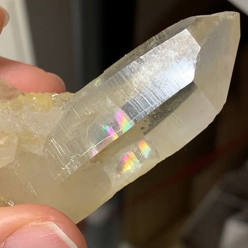 天然　ゴールデンオーラ　原石　希少 イエローオーラクォーツ ミニタワー24◇ Yellow Aura Quartz