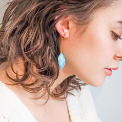 綠葉耳環/耳環（珍珠） 第2張的照片