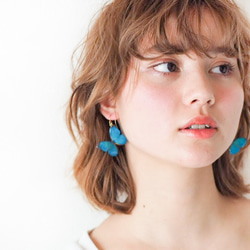 Exotic Blue Butterfly earrings [Pierced or Clip-on] 第4張的照片