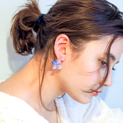 あじさい香る耳元(ミックス)ピアス / イヤリング 5枚目の画像